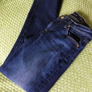 The Slim Cigarette Distressed Dark Wash Size 25